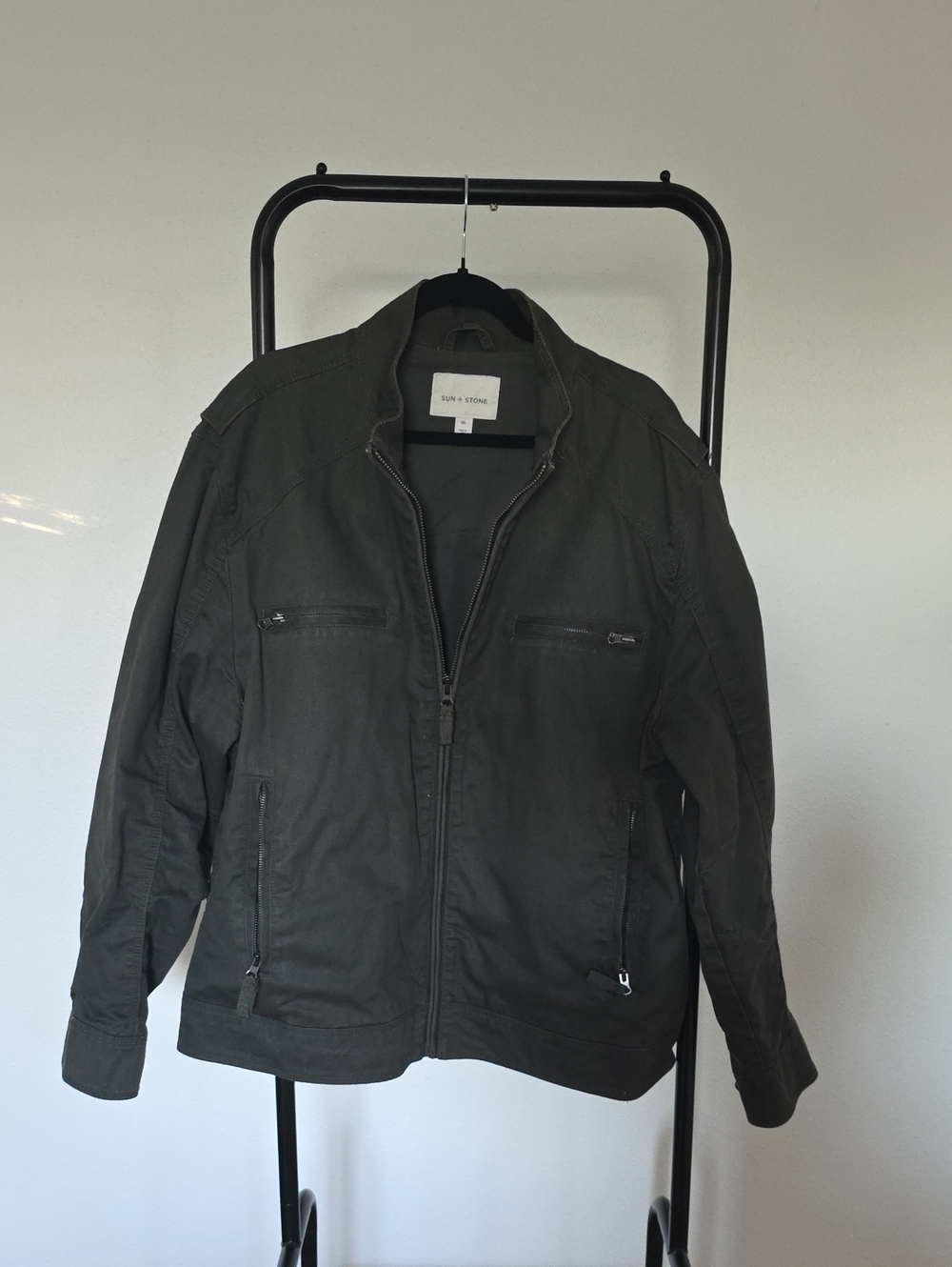 Sun + Stone Military Field Jacket in Dark Olive
